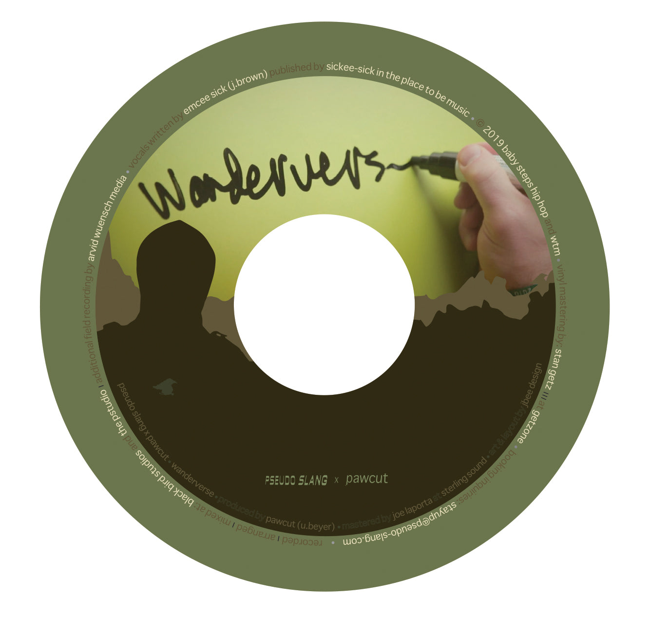 Pseudo Slang x Pawcut "Wanderverse b/w Sehr Scharf Curry" 45 (7" Vinyl)
